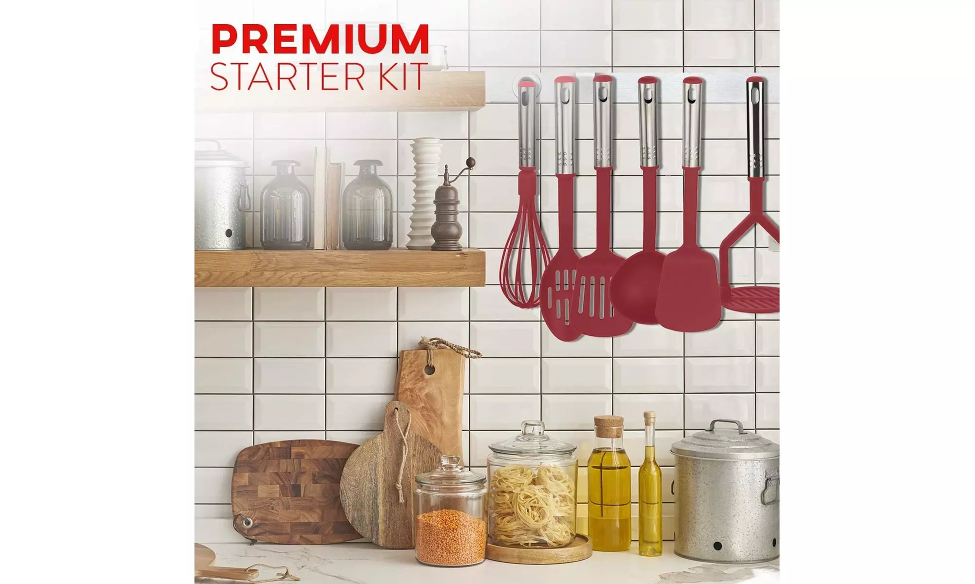 JoyTable  24 PCS Kitchen Cooking Utensil Set -Nylon Stainless Steel, Non-Stick