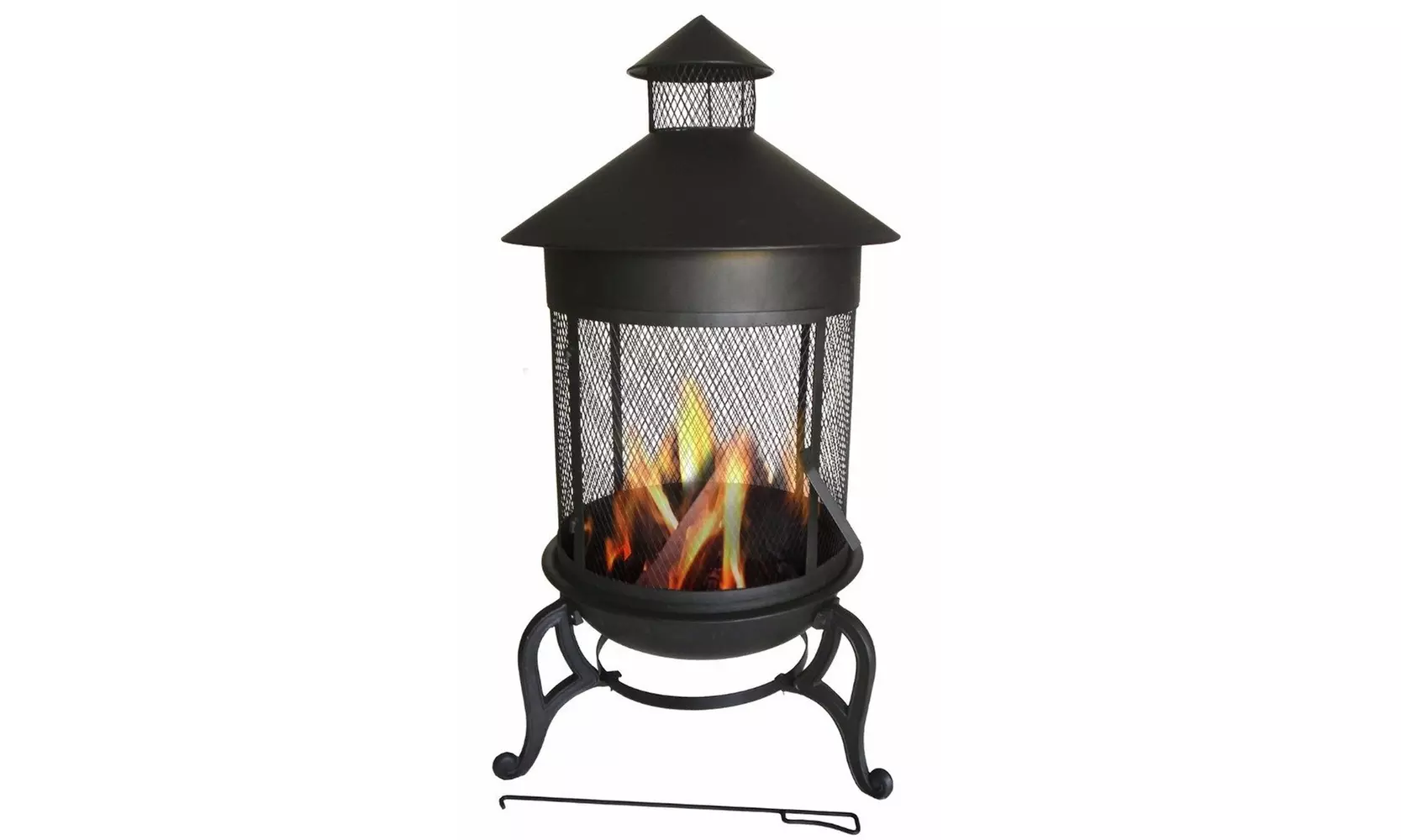 Steaming Round Metal Fire Pit, Black - Primary Image