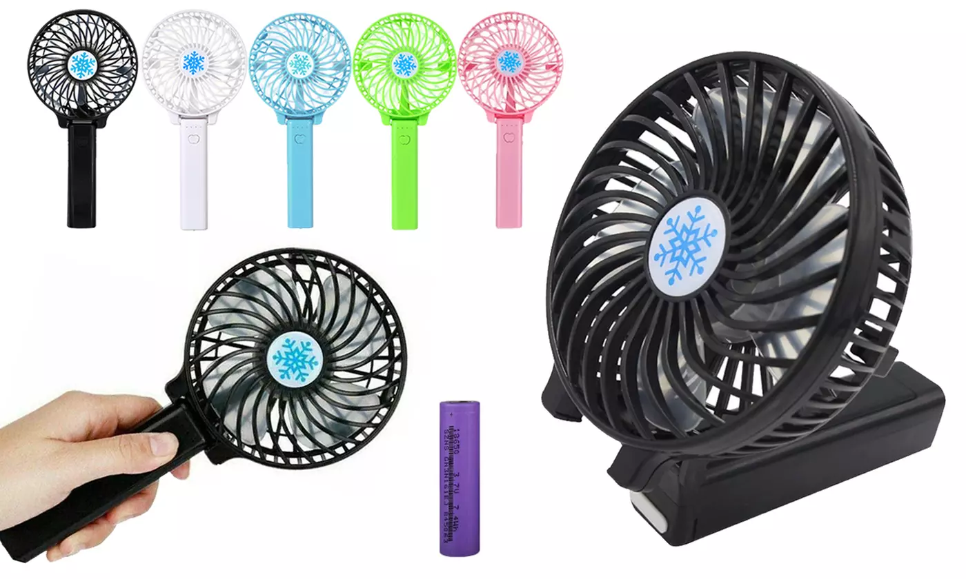 Portable Rechargeable Fan Mini Handy Fan Pocket Size Air Cooler USB w/ Battery - Primary Image