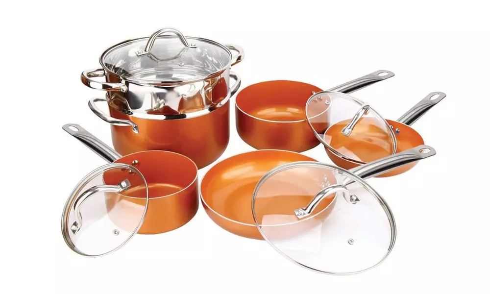 Copper Luxury Cookware Pan Set (10-Piece) - Primary Image
