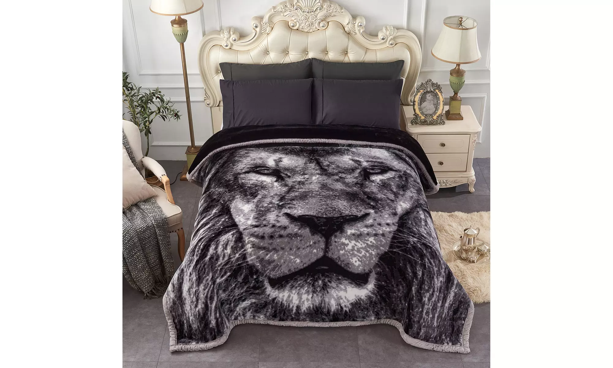 JML Heavy Fleece Blanket,2 Ply Printed Bed Blanket For King Size,85"x93",10Lb