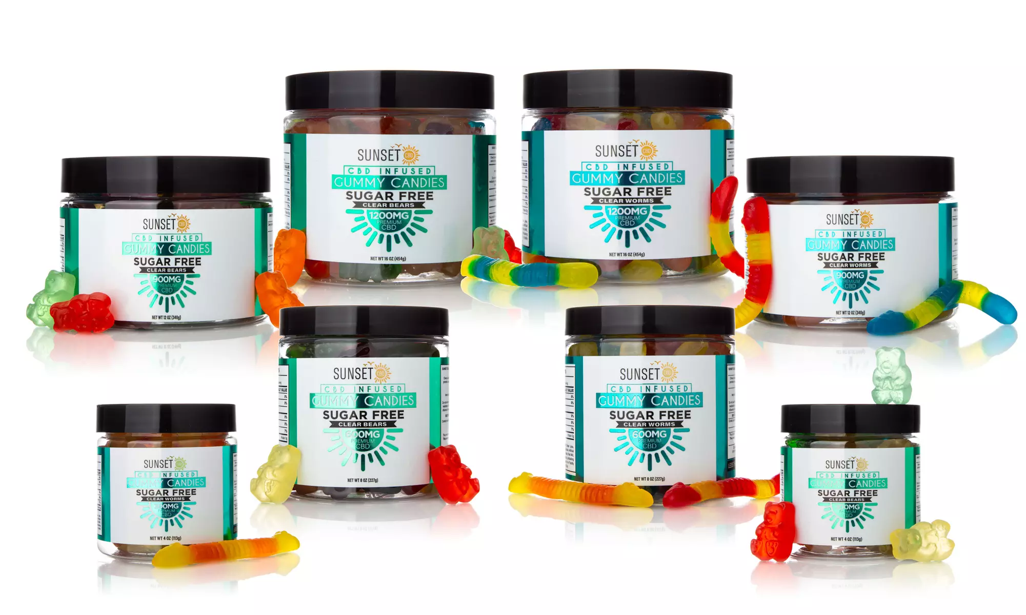 Potent Sugar Free Gummies from Sunset CBD (300MG - 1200MG) From Sunset CBD - Primary Image