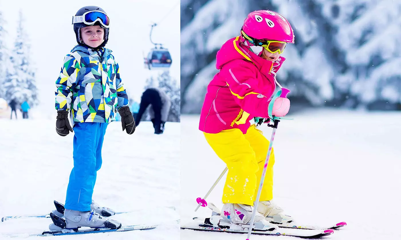 Kids Winter Warm Ski Mitten Waterproof Snow Gloves for 4-9 Years
