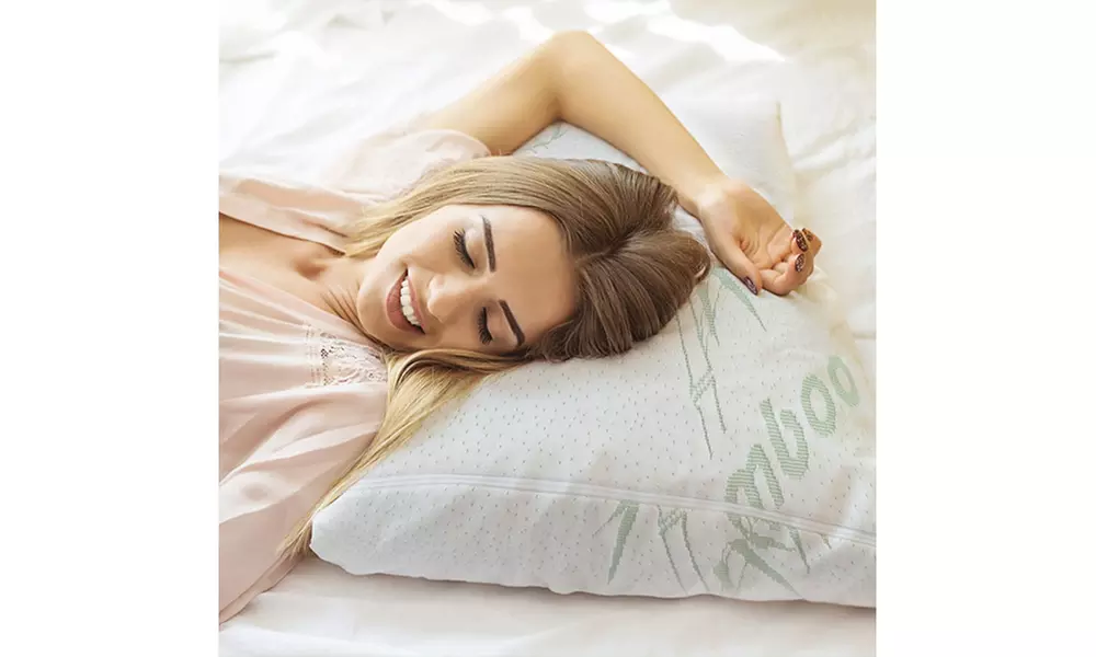 Bamboo Memory Foam Pillow Hypoallergenic Bed Pillow Sleeping Shredded Pillow - Second Medium