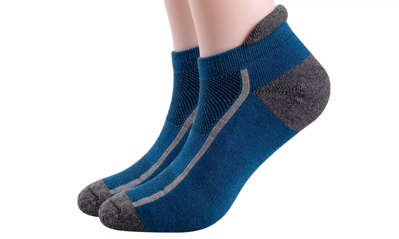 4 Pairs Mens Athletic Low Cut Ankle Tab Socks Mesh Cushioned Breathable Running