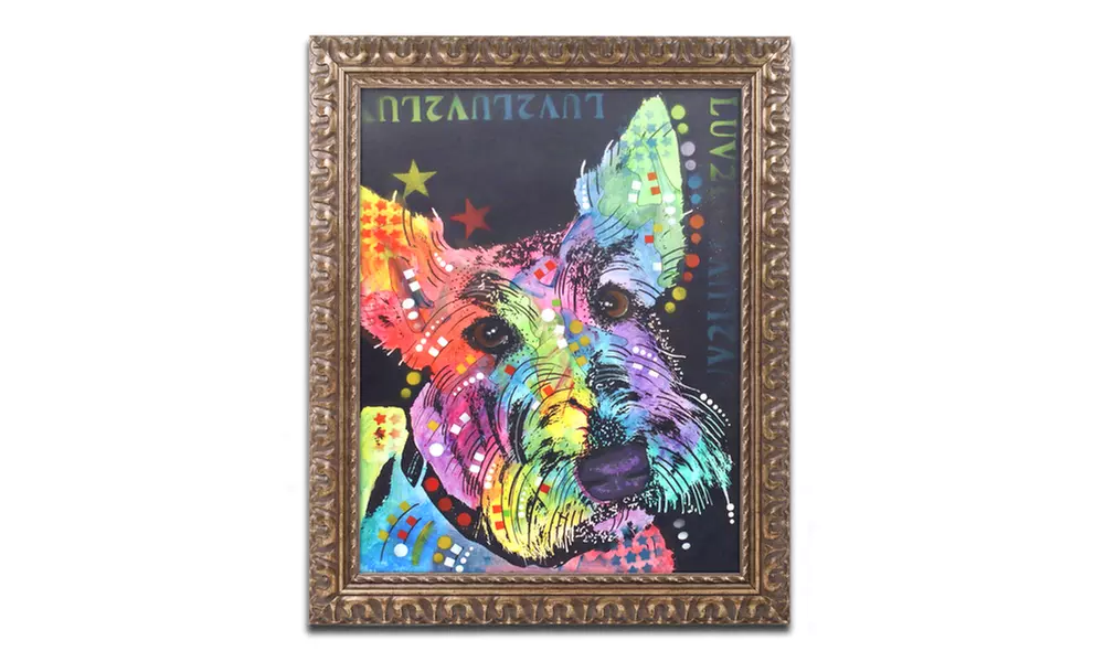 Dean Russo 'Scottish Terrier' Ornate Framed Art - Primary Image