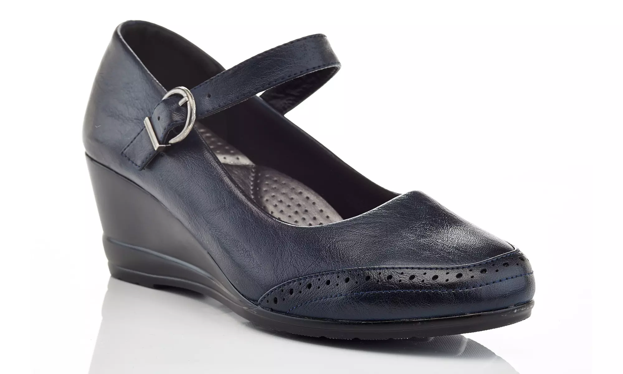 Rasolli Women's Virginia Mary Jane Wedge Pumps