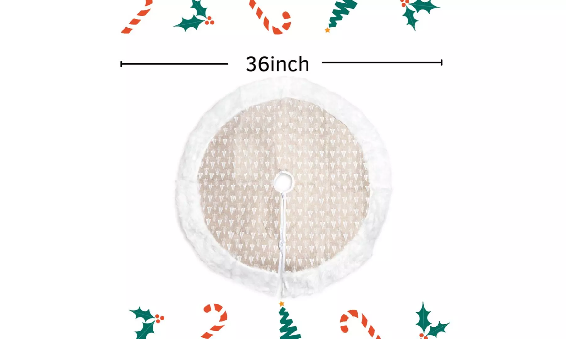 Merry & Bright Holiday Christmas Tree Skirts with Festive Design