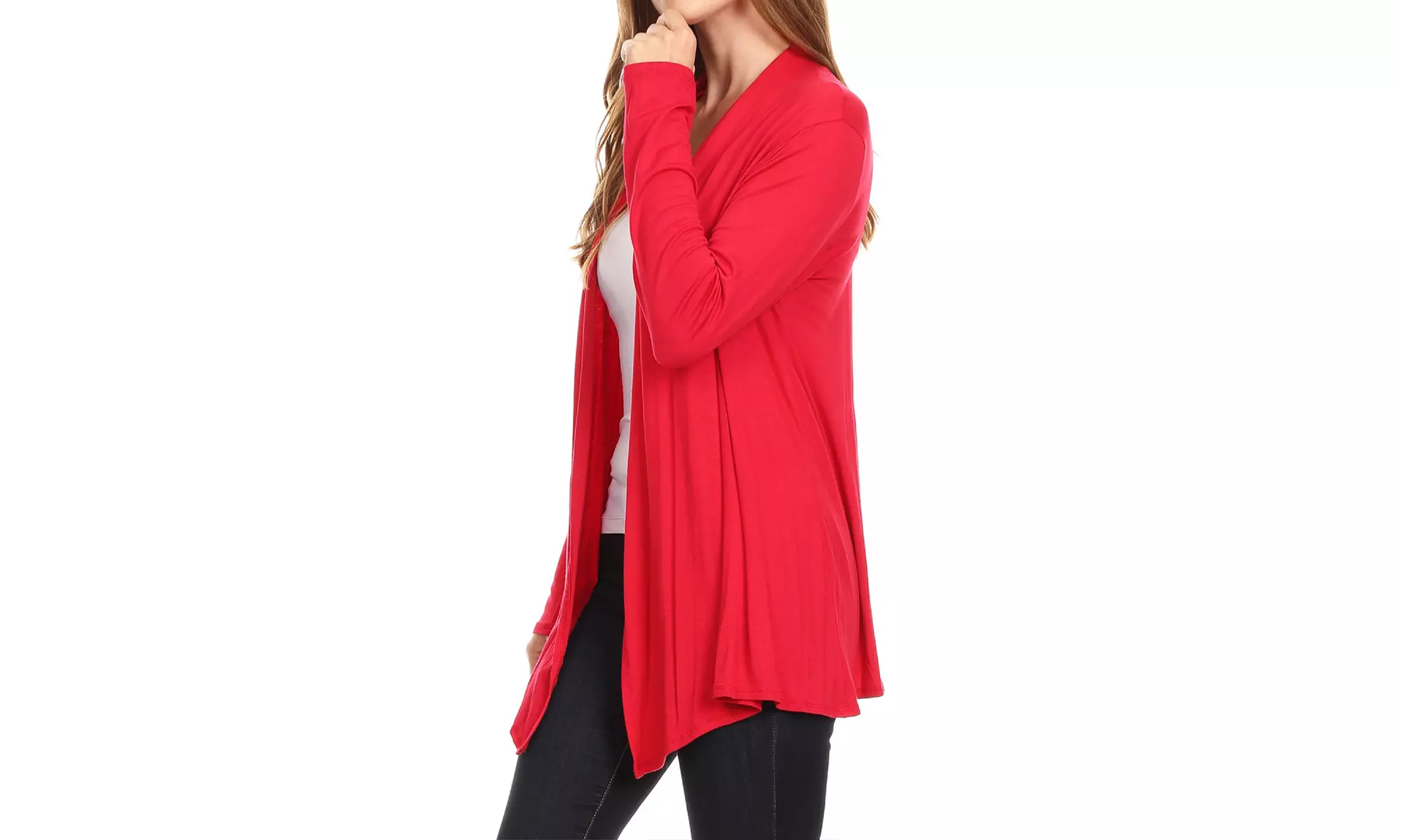 Solid Lightweight Soft Long Sleeves Open Front Cardigan
