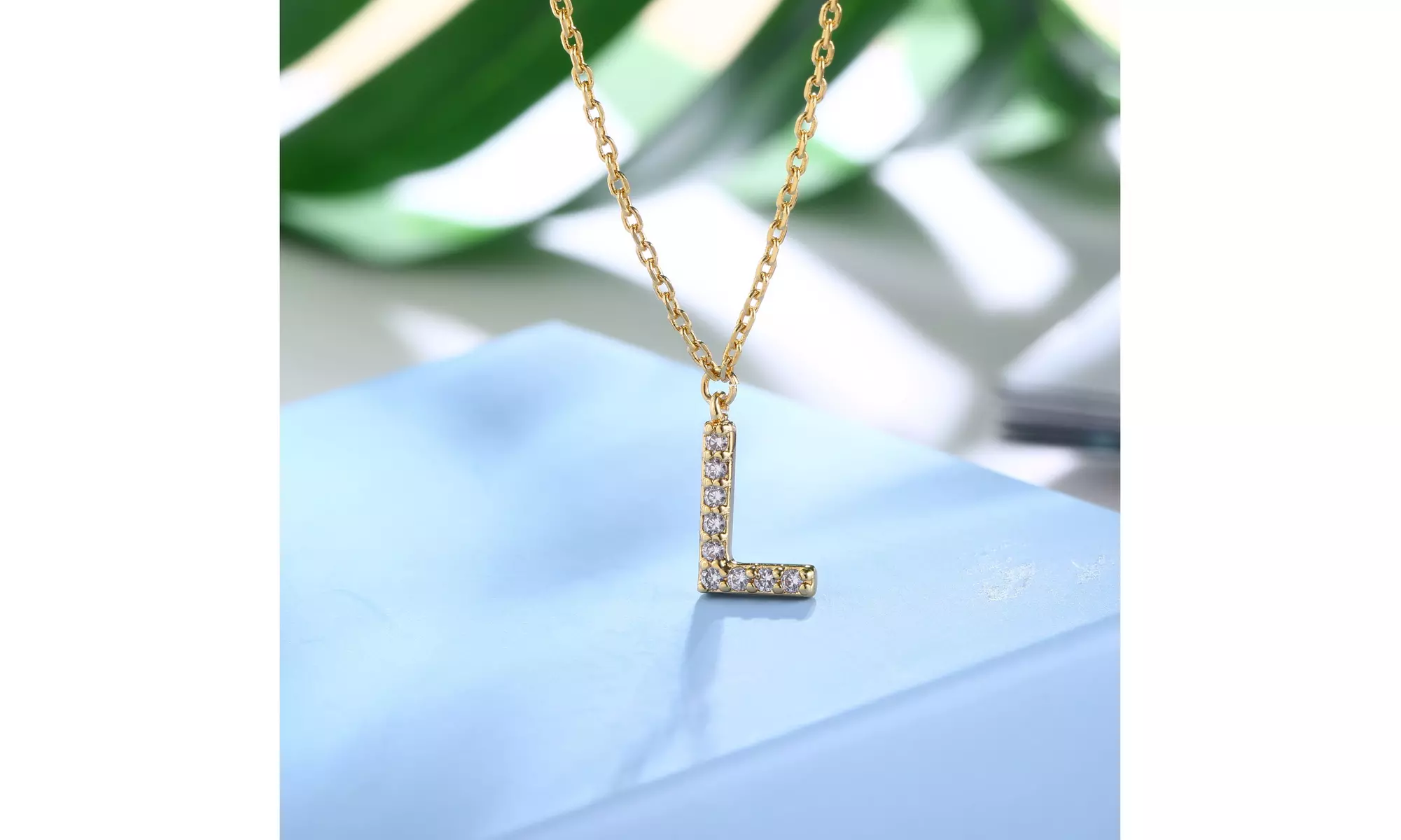 18K Gold Plated cz Initial Necklace