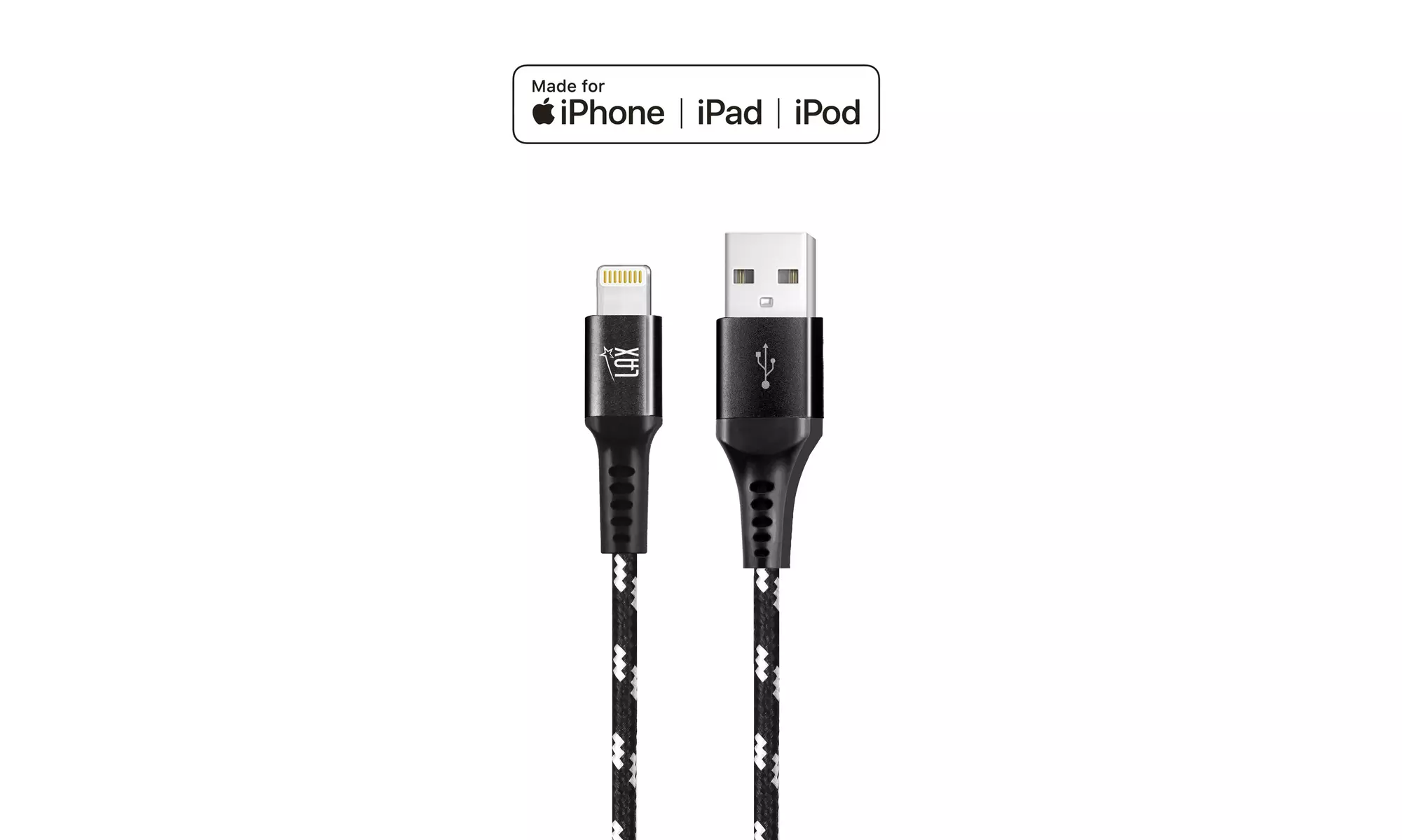 LAX Apple Certified Braided Lightning Cable for iPhone and iPad