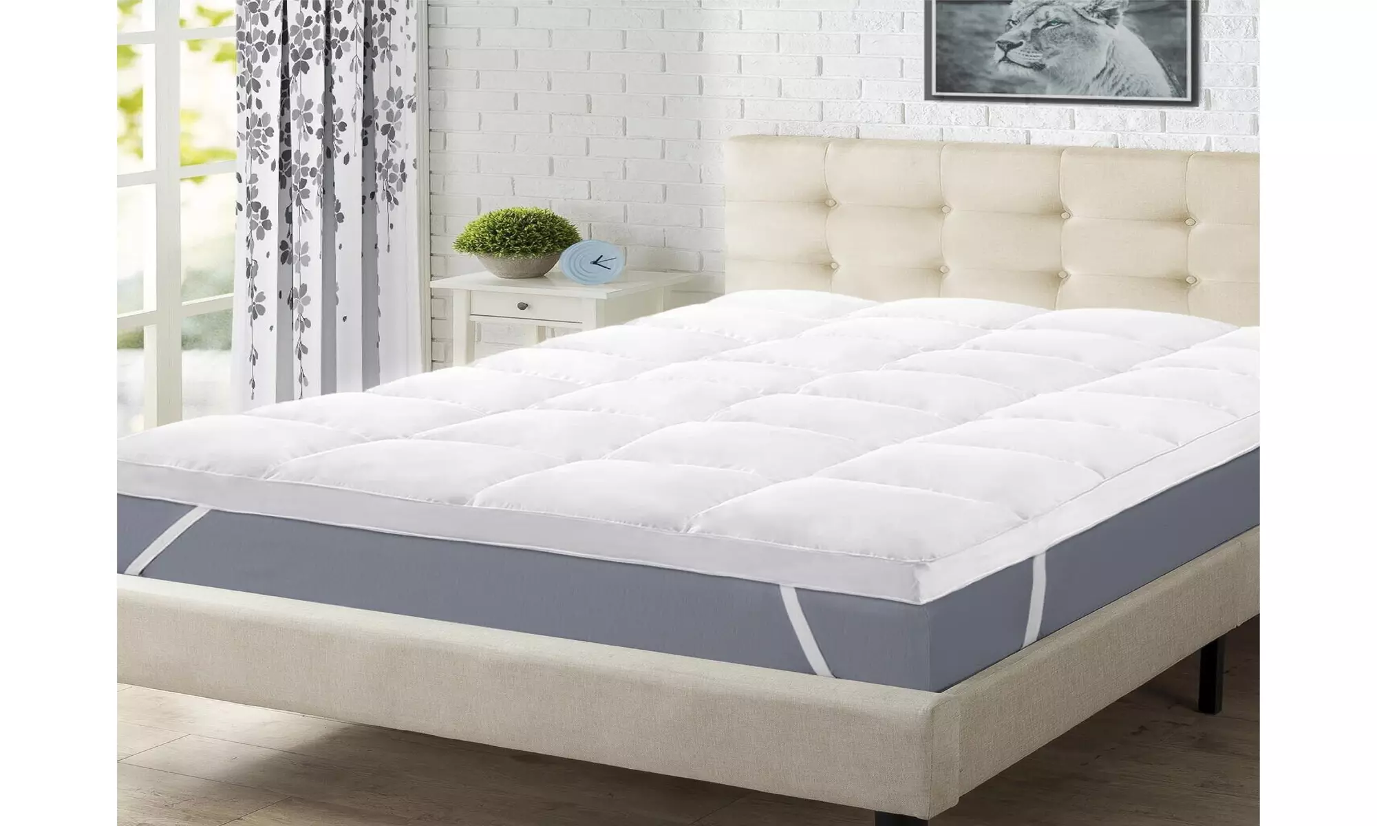 Superior All Season Down Alternative Deep Fitted 2 Inch Mattress Topper Cover - Primary Image