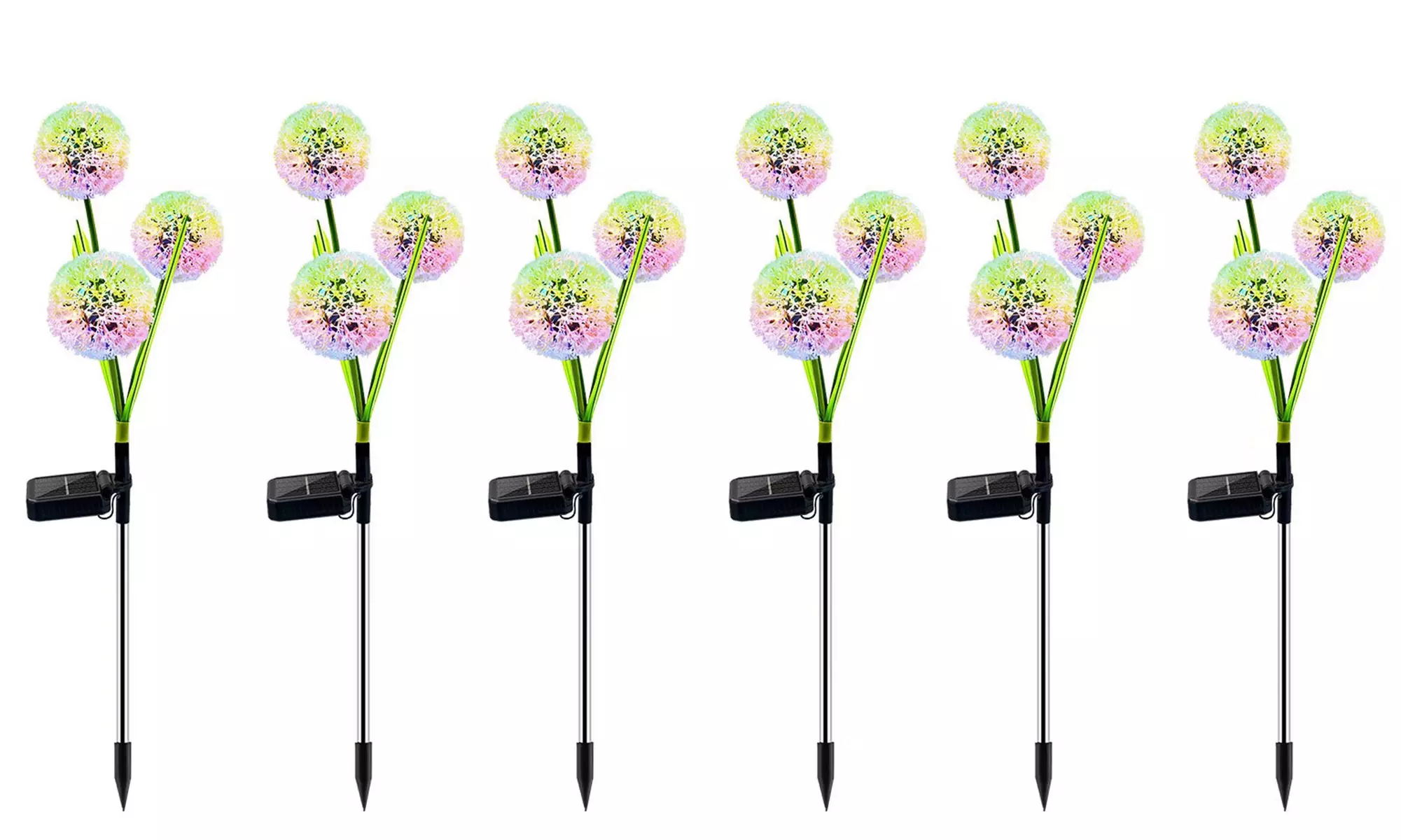 Solar Outdoor Garden Decor Colorful Solar Dandelion Stake Lights