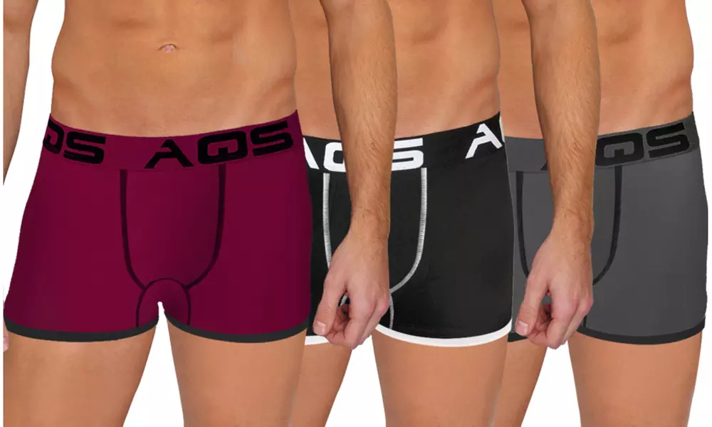3 Pack AQS Men's Fitted Boxer Briefs