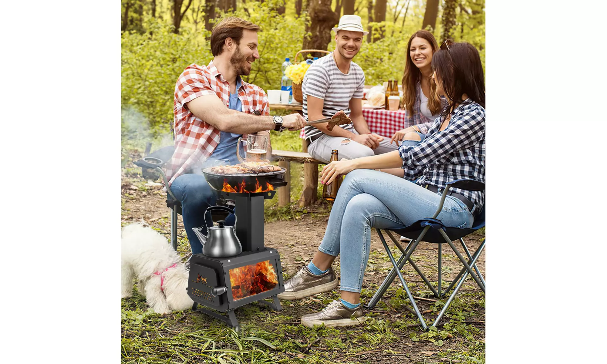 Costway Portable Wood Burning Stove Wood Camping Stove Heater