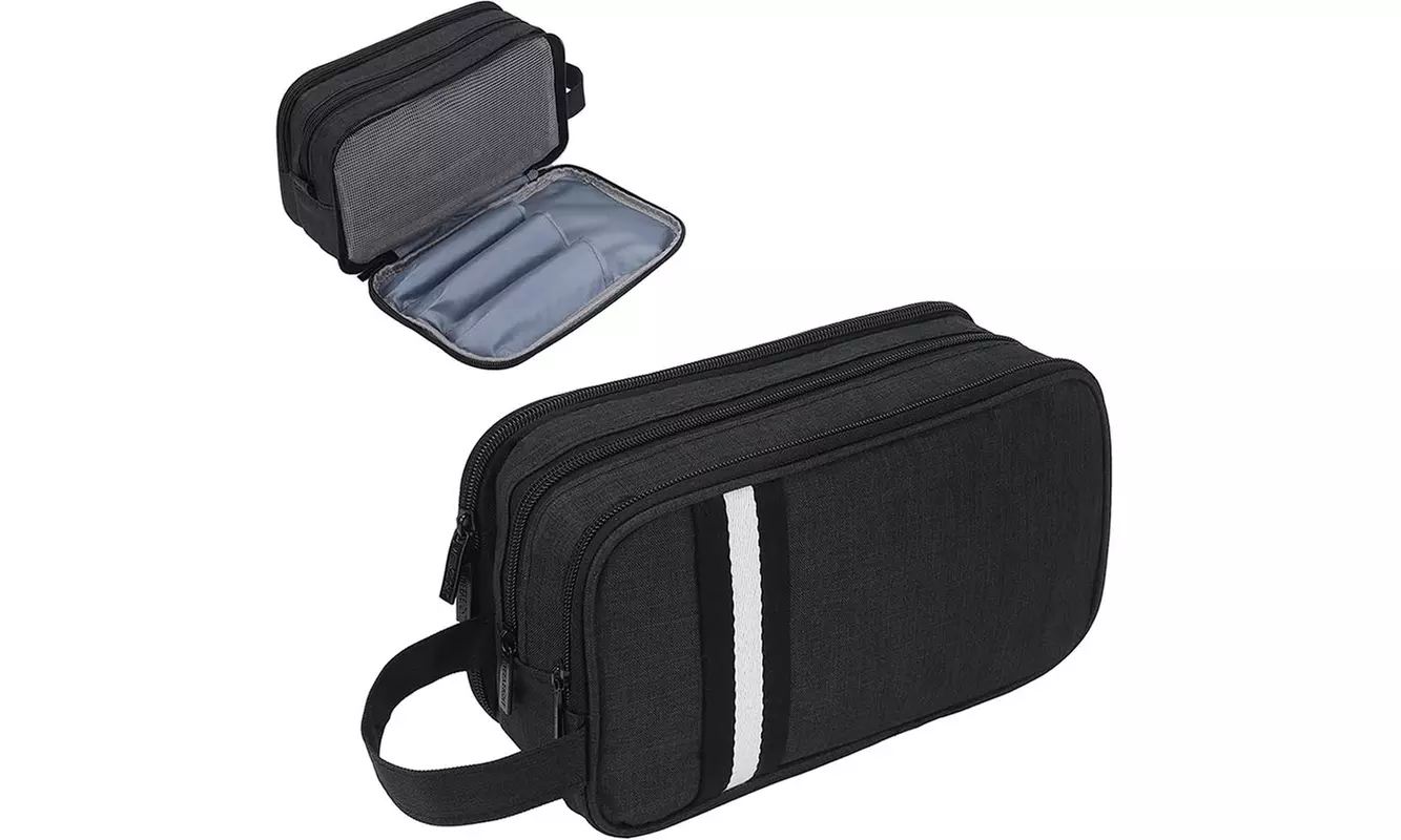 Travel Toiletry Bag Dopp Kit Water-resistant Shaving Bags with Divider&Handle