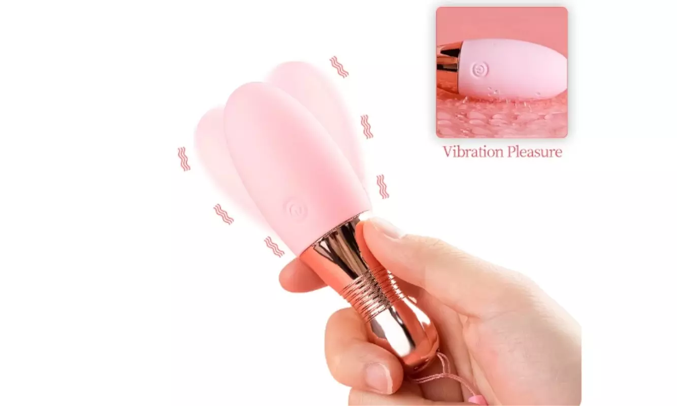 Bowling Pin Egg Clitoral Stimulator Vibrator Sex Toy with Pull Cord