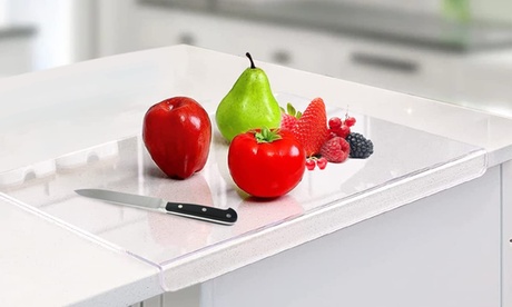 NewHome 18 X16 Clear Acrylic Cutting Board W/ Counter Lip For Kitchen (2-Pack) Clear