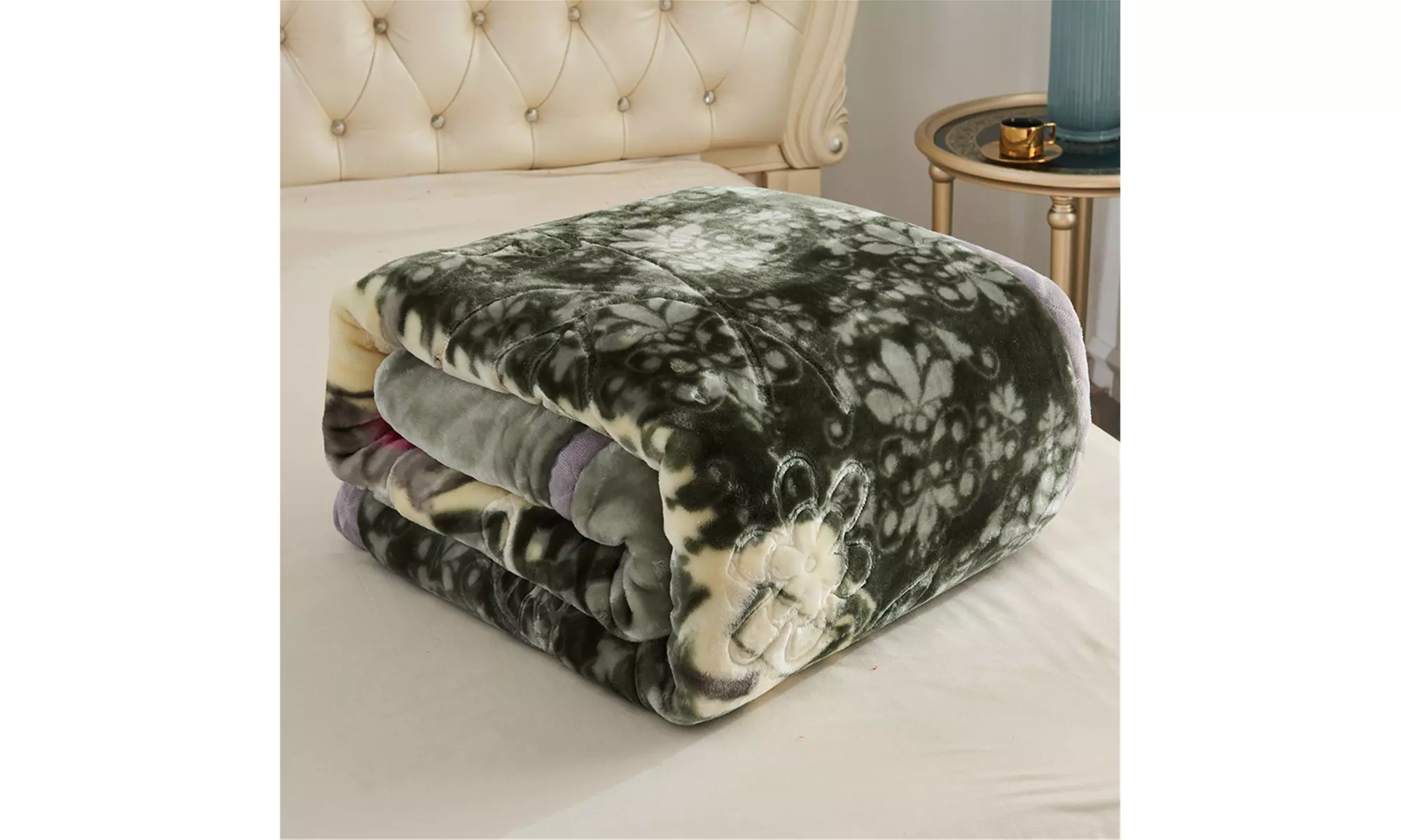 JML Heavy Fleece Blanket,2 Ply Printed Bed Blanket For King Size,85"x93",10Lb