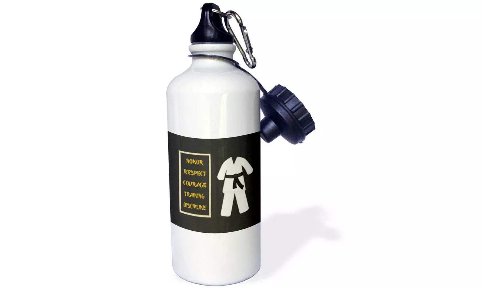Water Bottle Karate Karategi Uniform Black Belt Honor Respect Courage Train - Second Medium