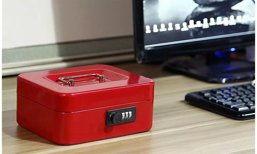 Locking Steel Cash Box with Combination Lock - Primary Image