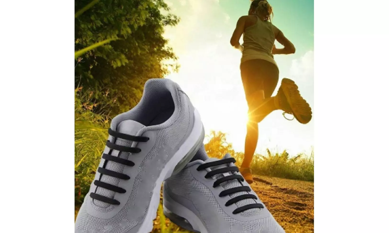 16Pcs Easy No Tie Shoelaces Elastic Silicone Flat Lazy Shoe Lace Strings Adult