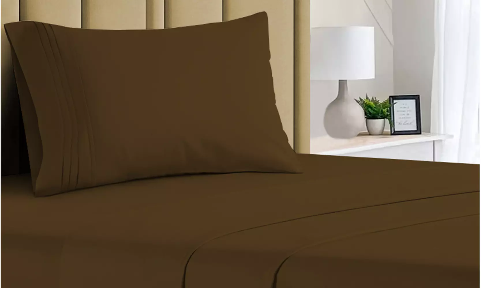 1800 TC Twin Sheet Set - 3PC Double Brushed Bamboo Blend