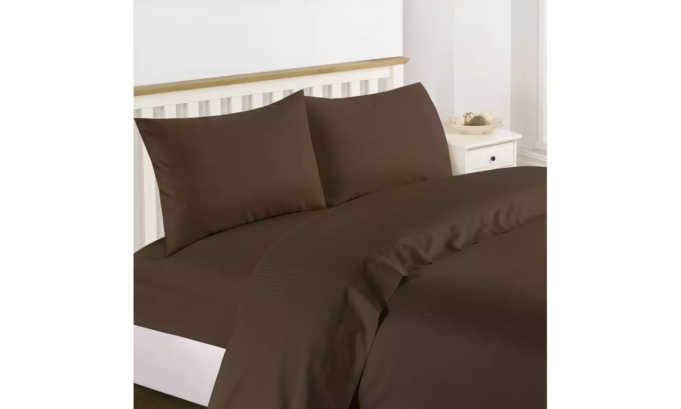 Bedding Collection 1200 Thread Count 100% Cotton Stripe Sheet Set