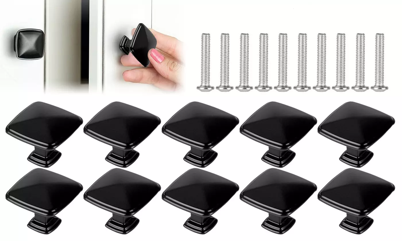 10Pcs/Set Kitchen Cabinet Hardware Square Knobs - Primary Image