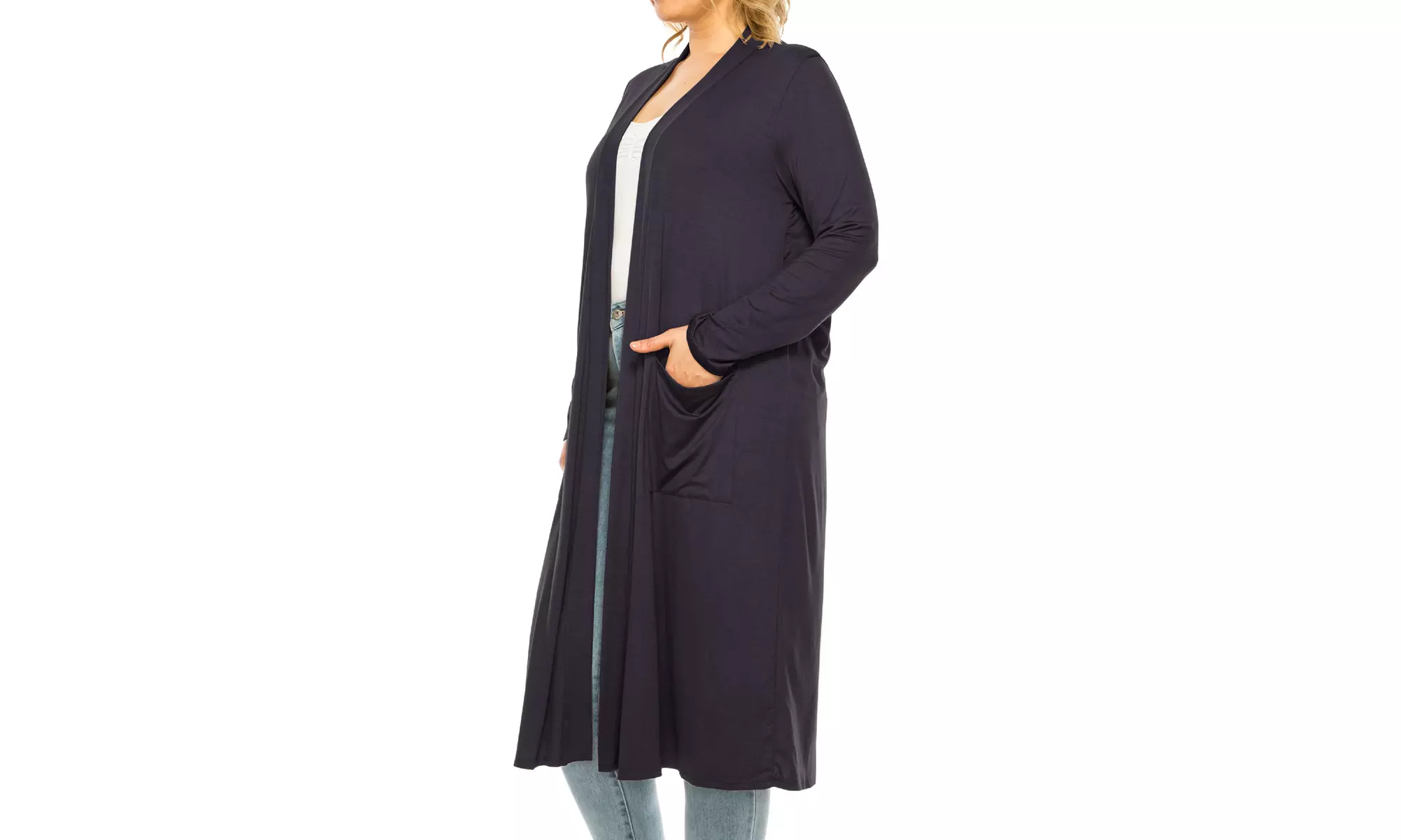 MOA Collection Women's Plus Size Long Sweater Cardigan