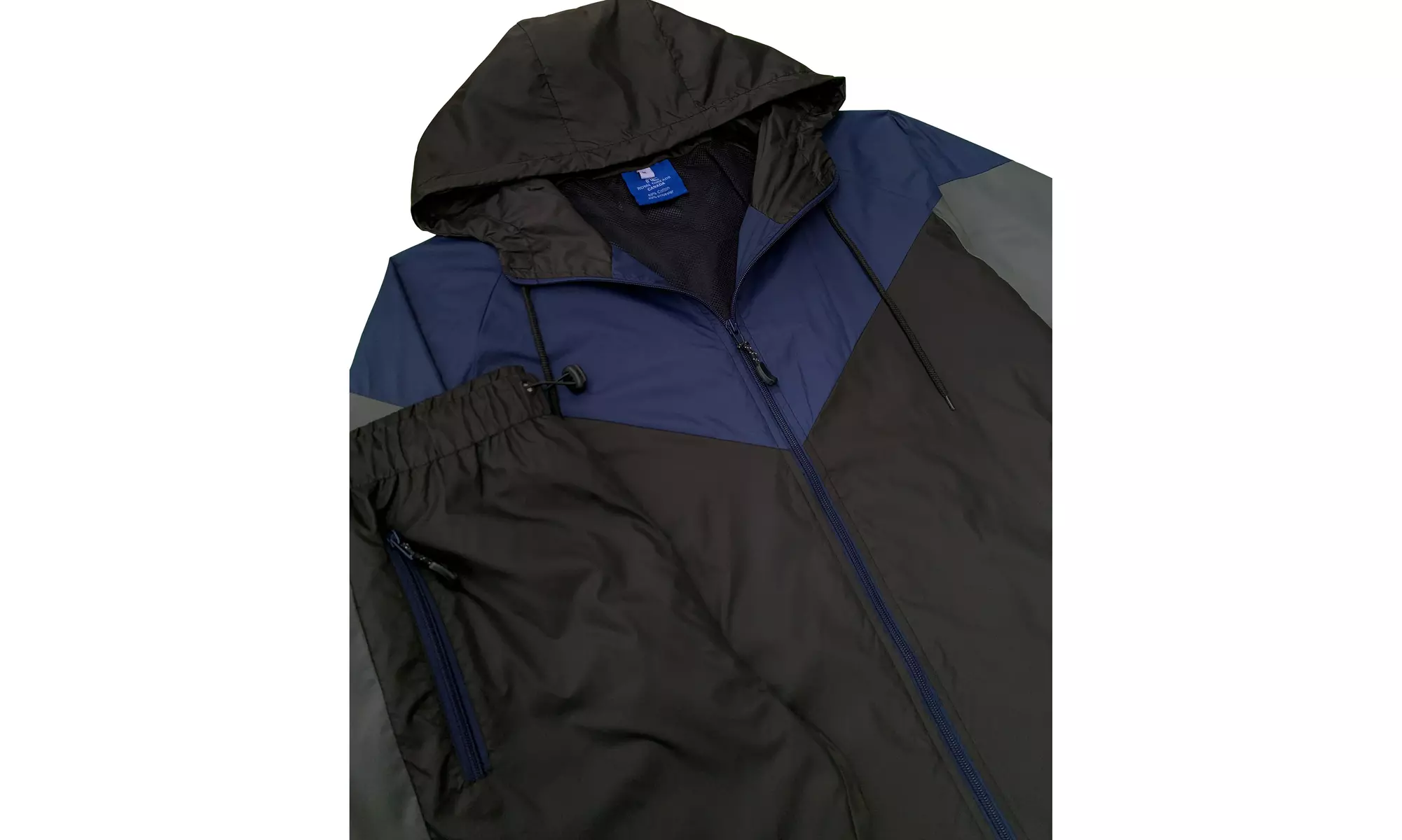 Men's 2-Piece light weight Windbreaker Suit Sauna GYM Set with Mesh Lining 