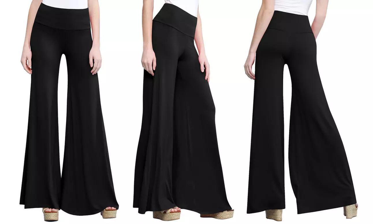 Made by Johnny Women's Casual Comfy Wide Leg Palazzo Pants