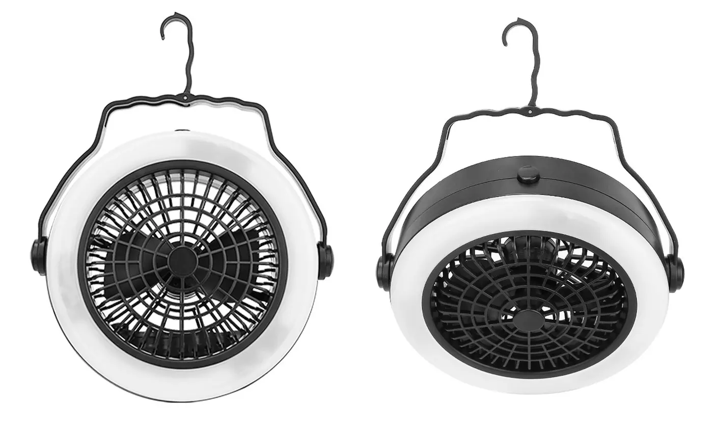 iMounTEK 2-In-1 USB Rechargeable Camping LED Fan Lantern Hanging Tent Light