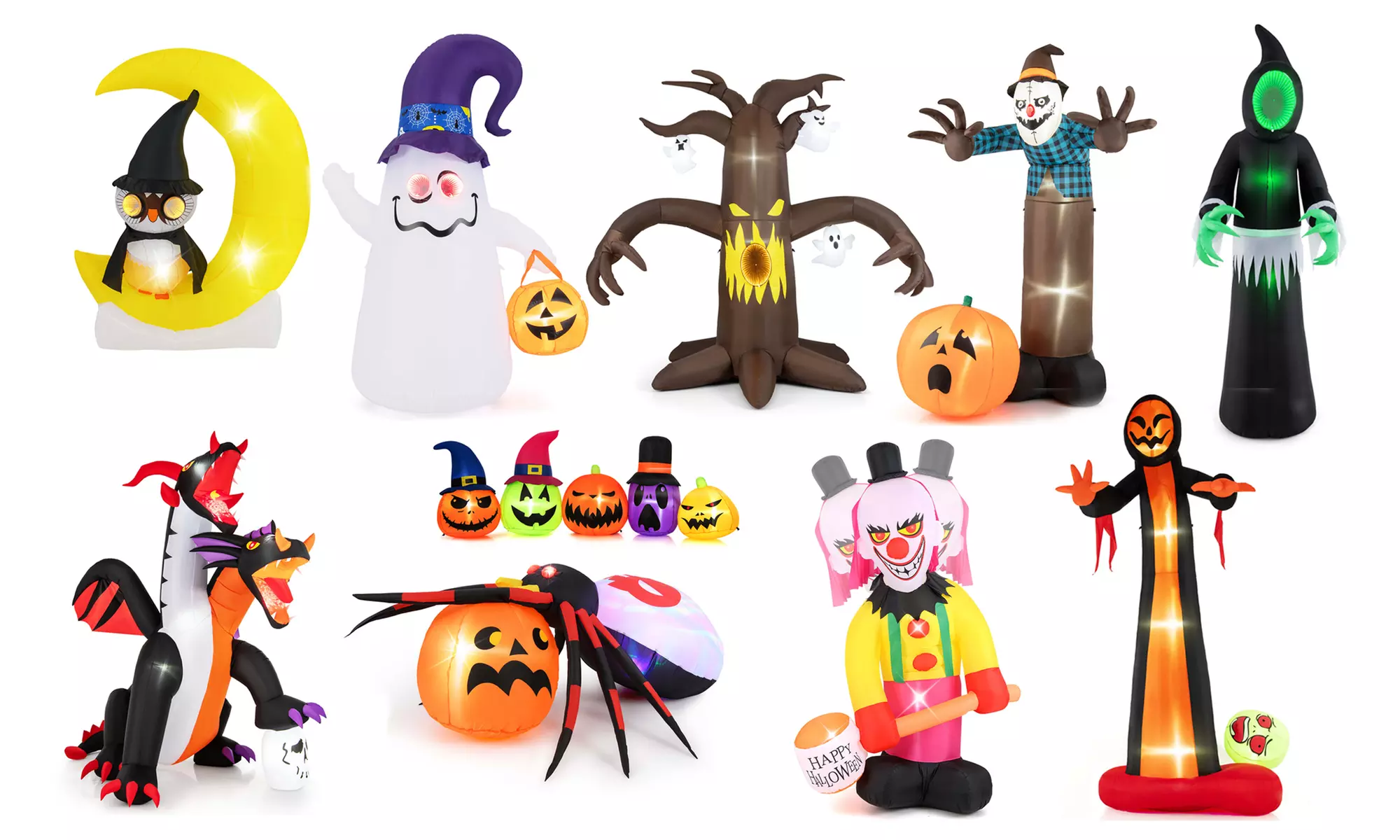 Costway Inflatable Spider Ghost Dead Tree Scarecrow Clown Halloween Decoration - Primary Image