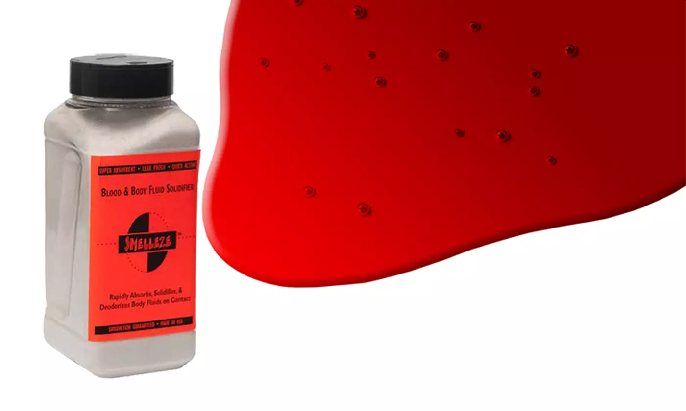 SMELLEZE Blood & Body Fluid Solidifier & Clean Up Absorbent: 2 lb Granules - Second Medium
