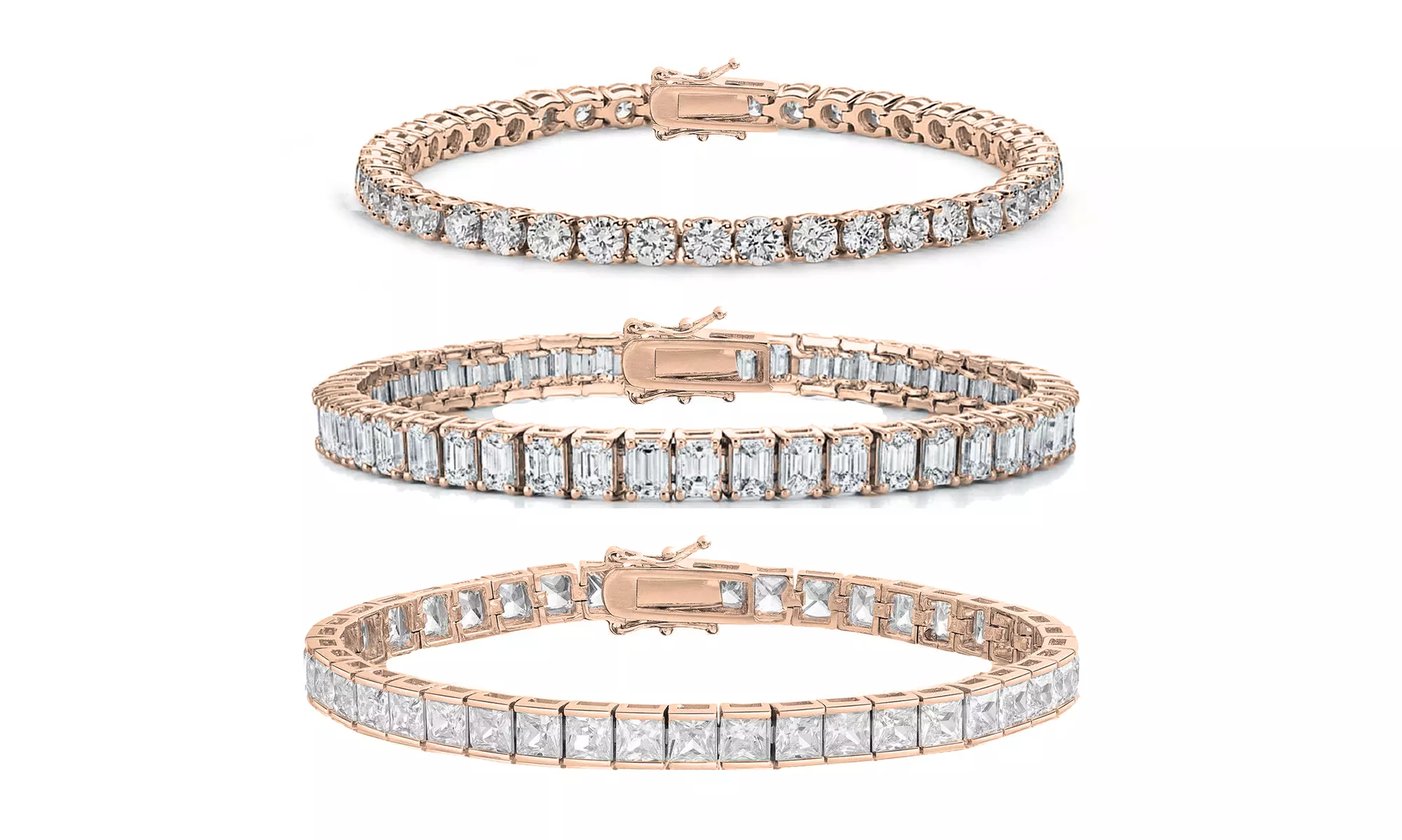 Crystal Tennis Bracelet Collection Made With Cubic Zirconia Stones