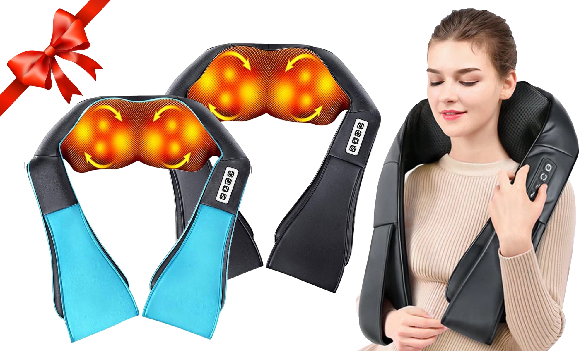 Neck and Shoulder Massager Deep Tissue Kneading Massage with Heat Gift Choice