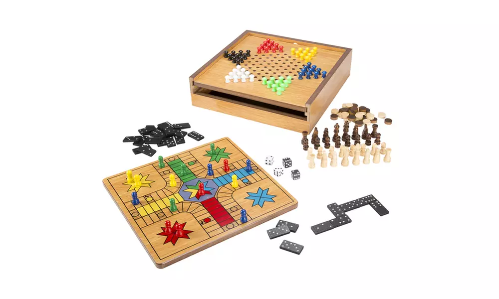 Hey! Play! 7-in-1 Combo Game - Chess, Ludo, Chinese Checkers & More - Primary Image