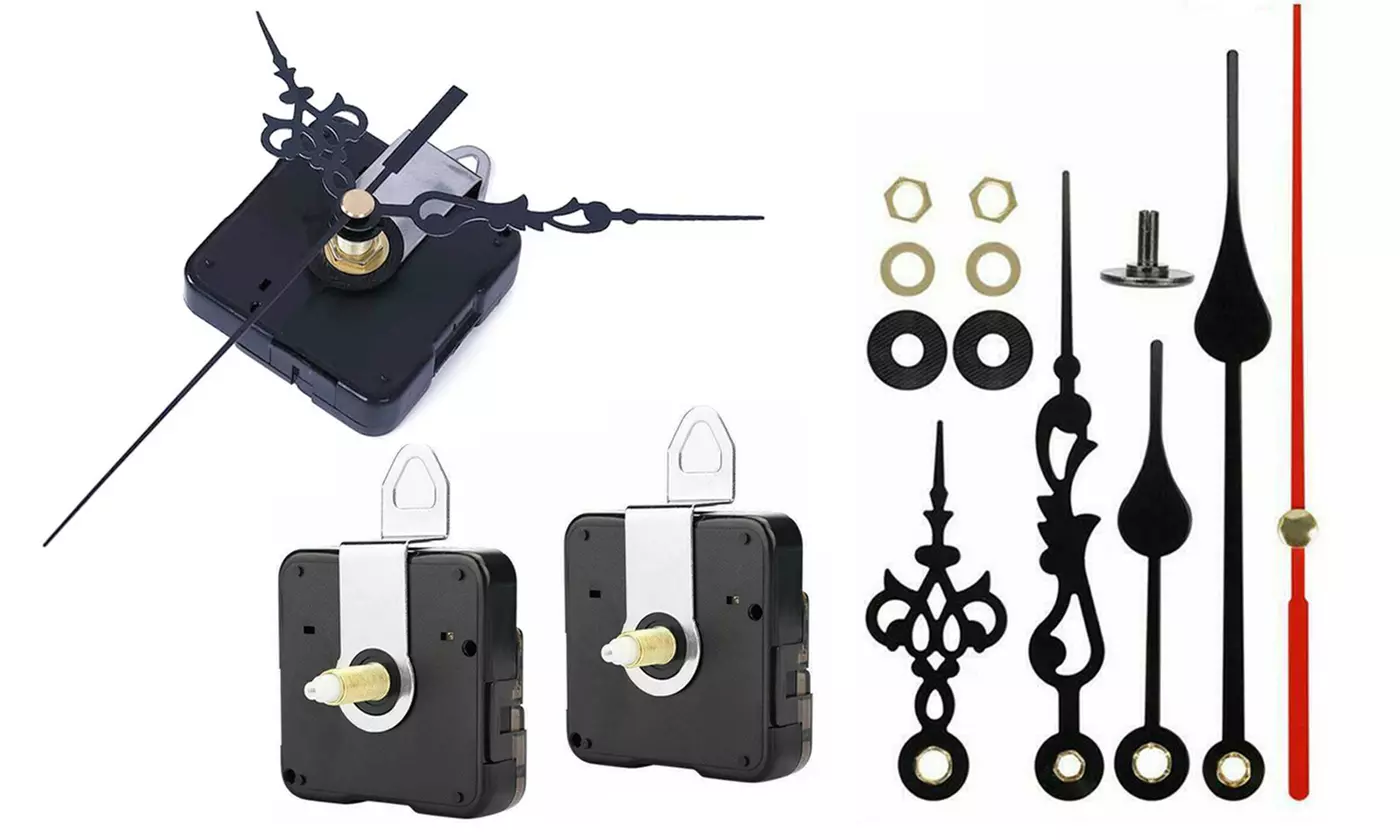 DIY Clock Movement Mechanism Hands Wall Repair Tool Parts Kit Long Shaft Silent - Primary Image