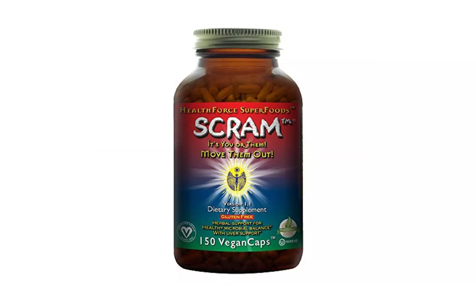 HealthForce SuperFoods Scram 150 Vegan Capsules All Natural  Parasite Cleanse - Primary Image