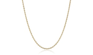 14K Solid Gold 2.5MM Hollow Rope Chain by Moricci