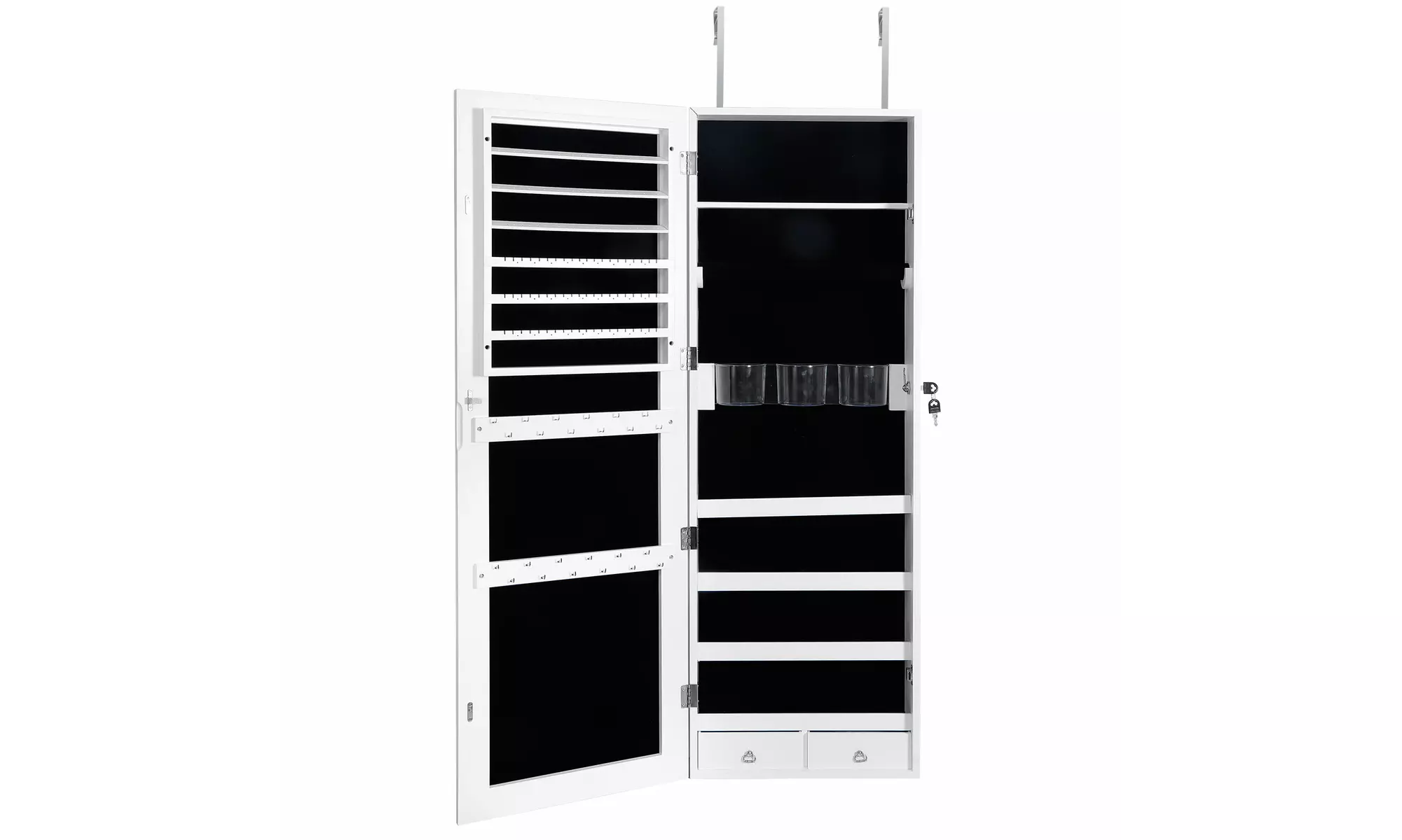 Jewelry Cabinet Jewelry Armoire Wall Door Mounted Jewelry Organizer Lockable - Second Medium