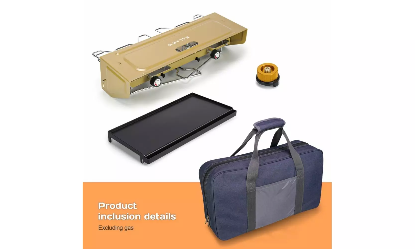 Folding 2 Burner Propane Camping Stove & Grill Plate - Second Medium