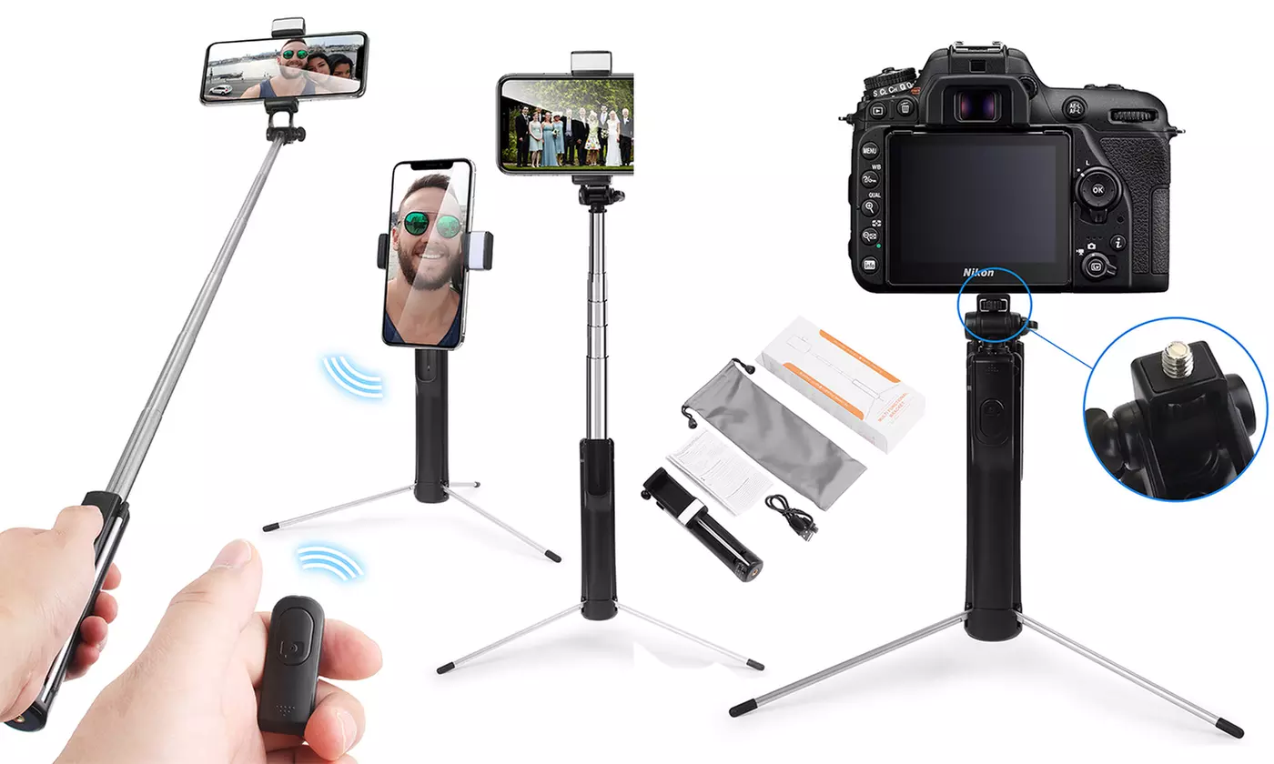 Bracket Selfie Stick Multi-Functional Fill Lights Whitening LED For Phone/Camera - Primary Image