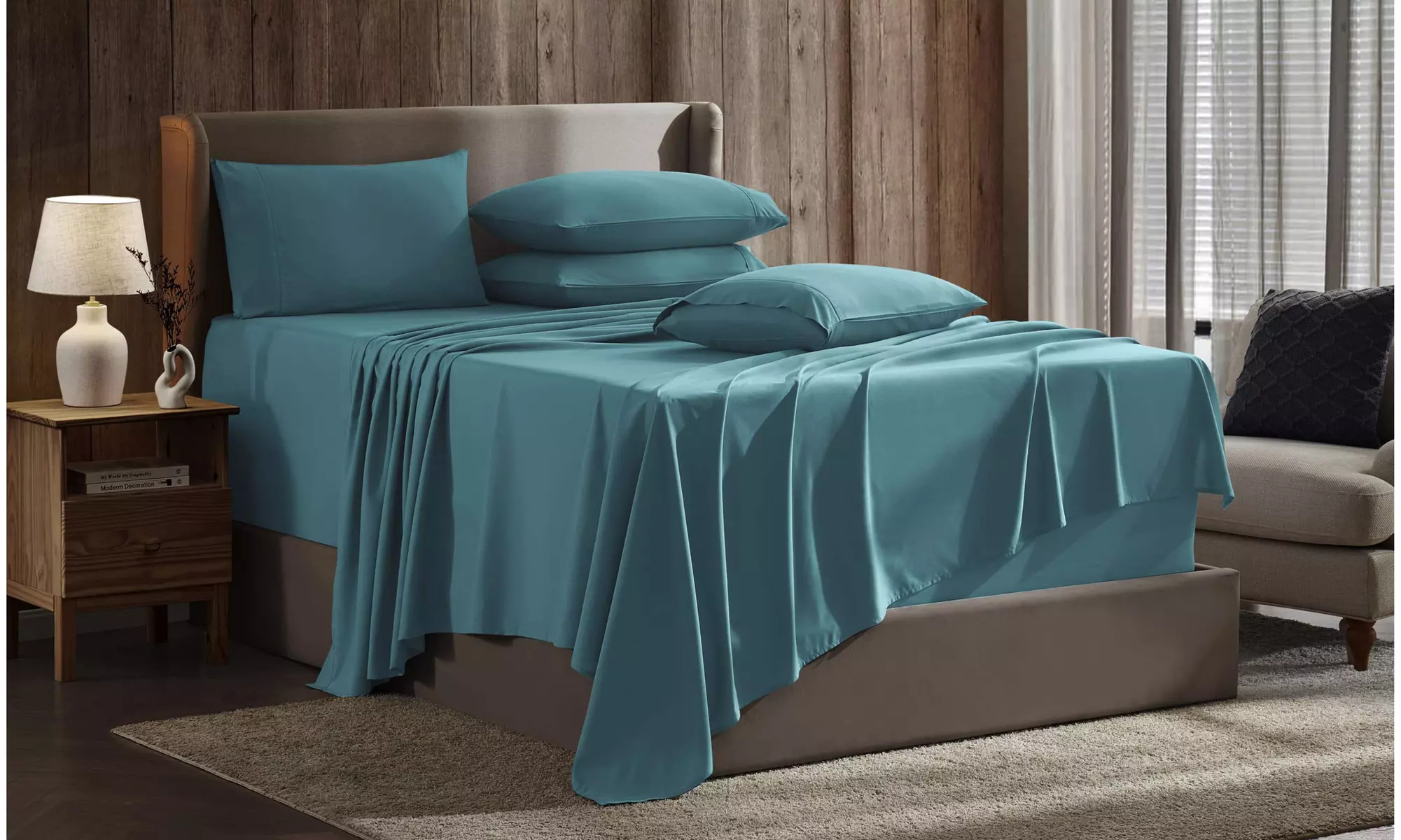 Nestl Split King Extra Soft Microfiber Deep Pocket Bed Sheet Set - 5 Piece