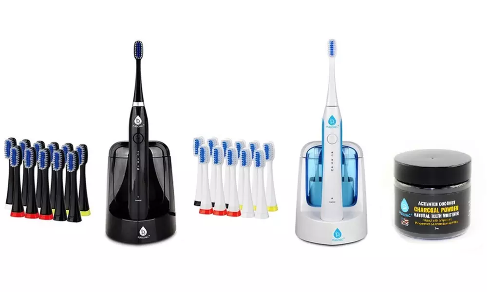 Pursonic S750 Sonic Toothbrush with UV Sanitizing Function & 12 Brush Heads  - Primary Image