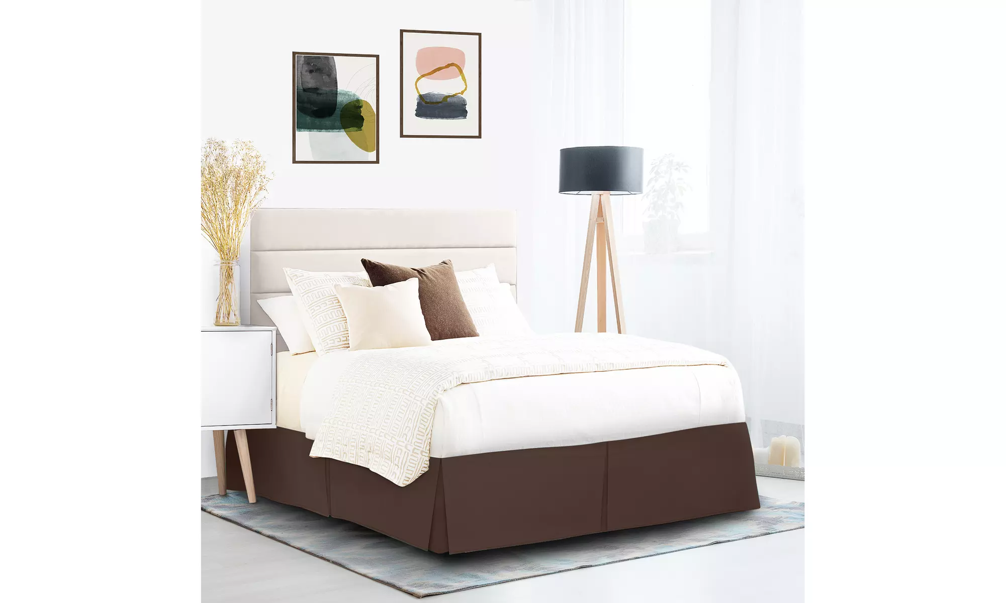 Nestl Pleated Bed Skirt - Wrap Around Microfiber Dust Ruffle