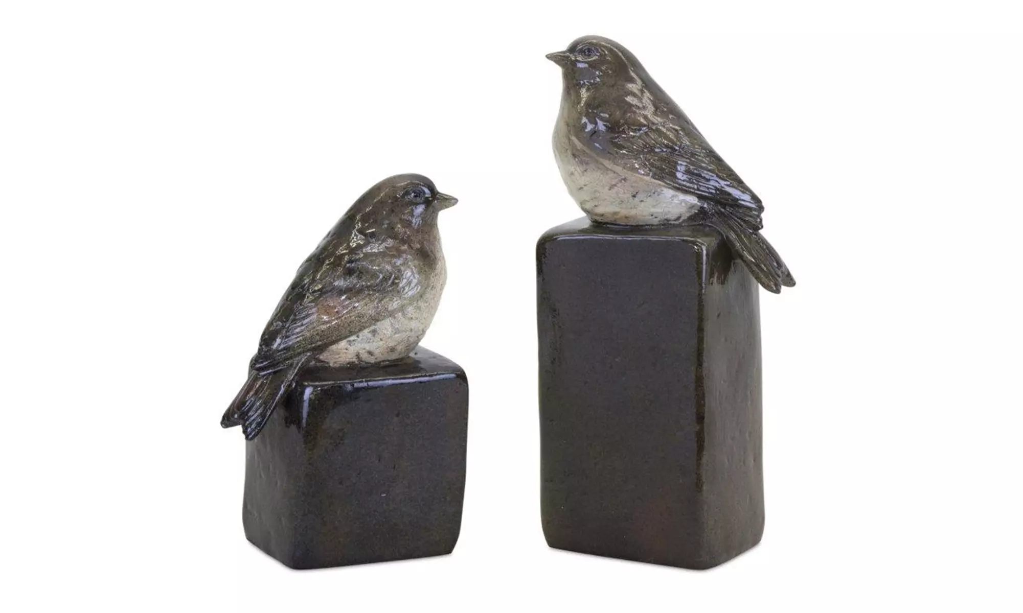 Bird Block (Set of 2) 5.75"H, 8"H Resin - Primary Image