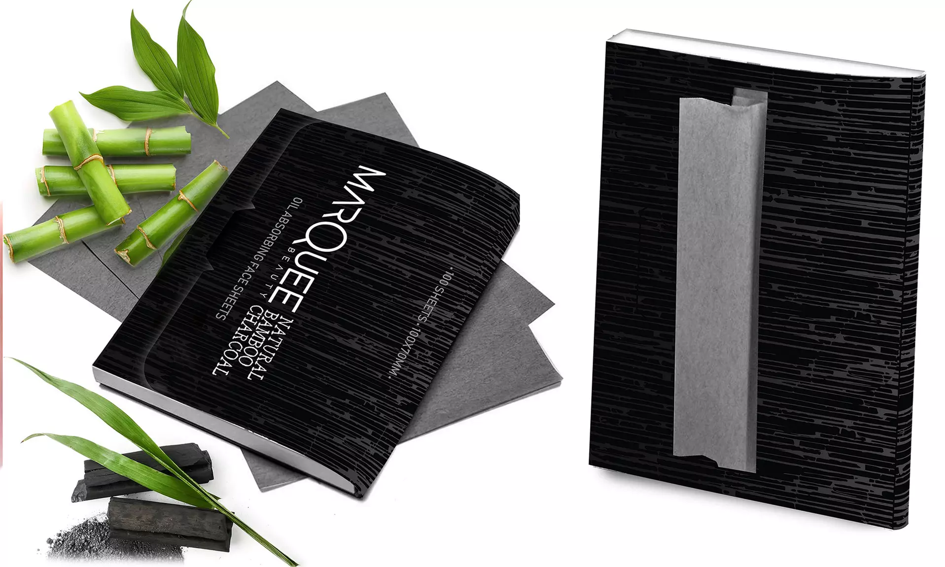 Marquee Beauty Bamboo Charcoal Oil Absorbing Blotting Facial Sheets - 100 Count