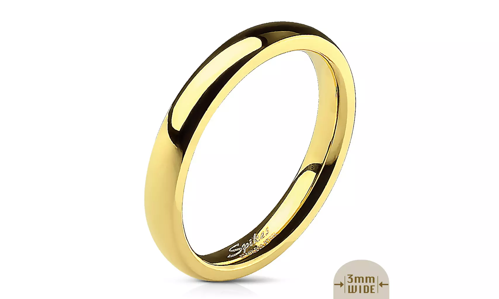 3mm - 8mm Wide 14k Gold Plated Classic Comfort Fit Wedding Ring Band 